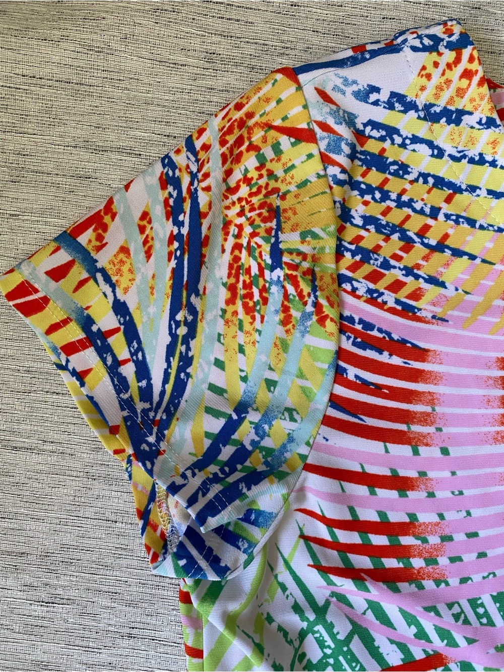 Cappagallo Colorful Tropical Print Short Sleeve Dress - Picture 6 of 9